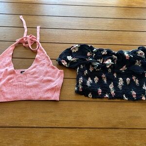 Halter and off shoulder crop top bundle small